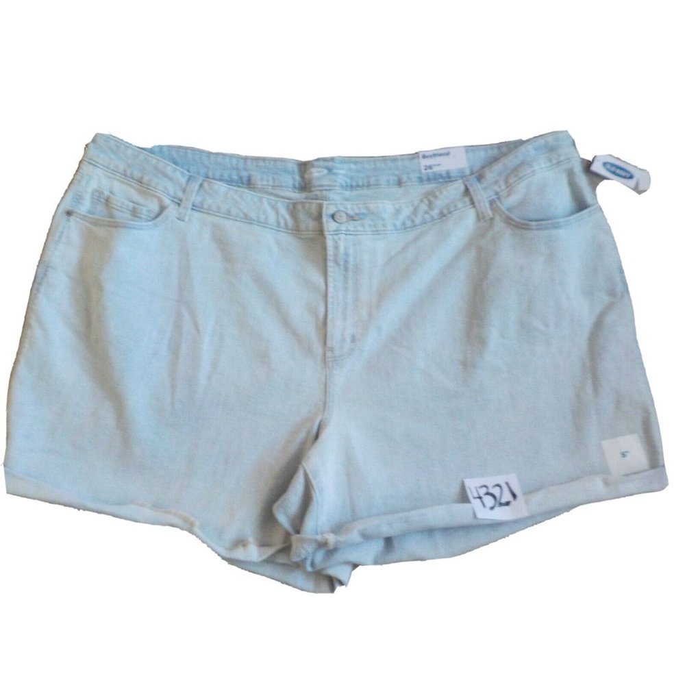 NWT Old Navy Boyfriend Rolled Blue Denim Shorts Womens Plus Size 26 x 6